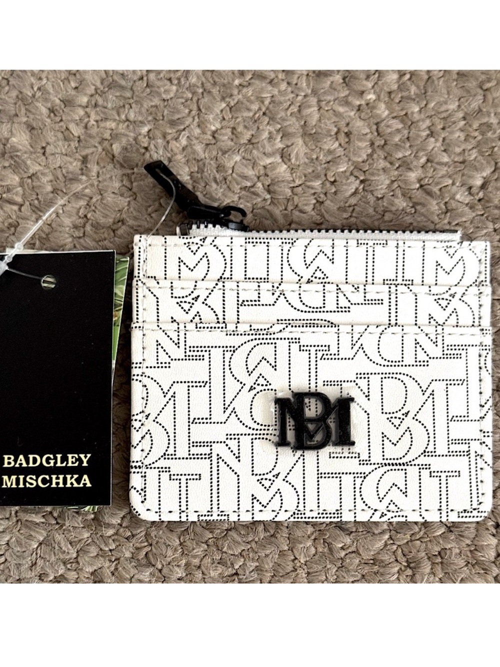 NWT~Badgley Mischka Monogram Card Holder w/Black Logo!